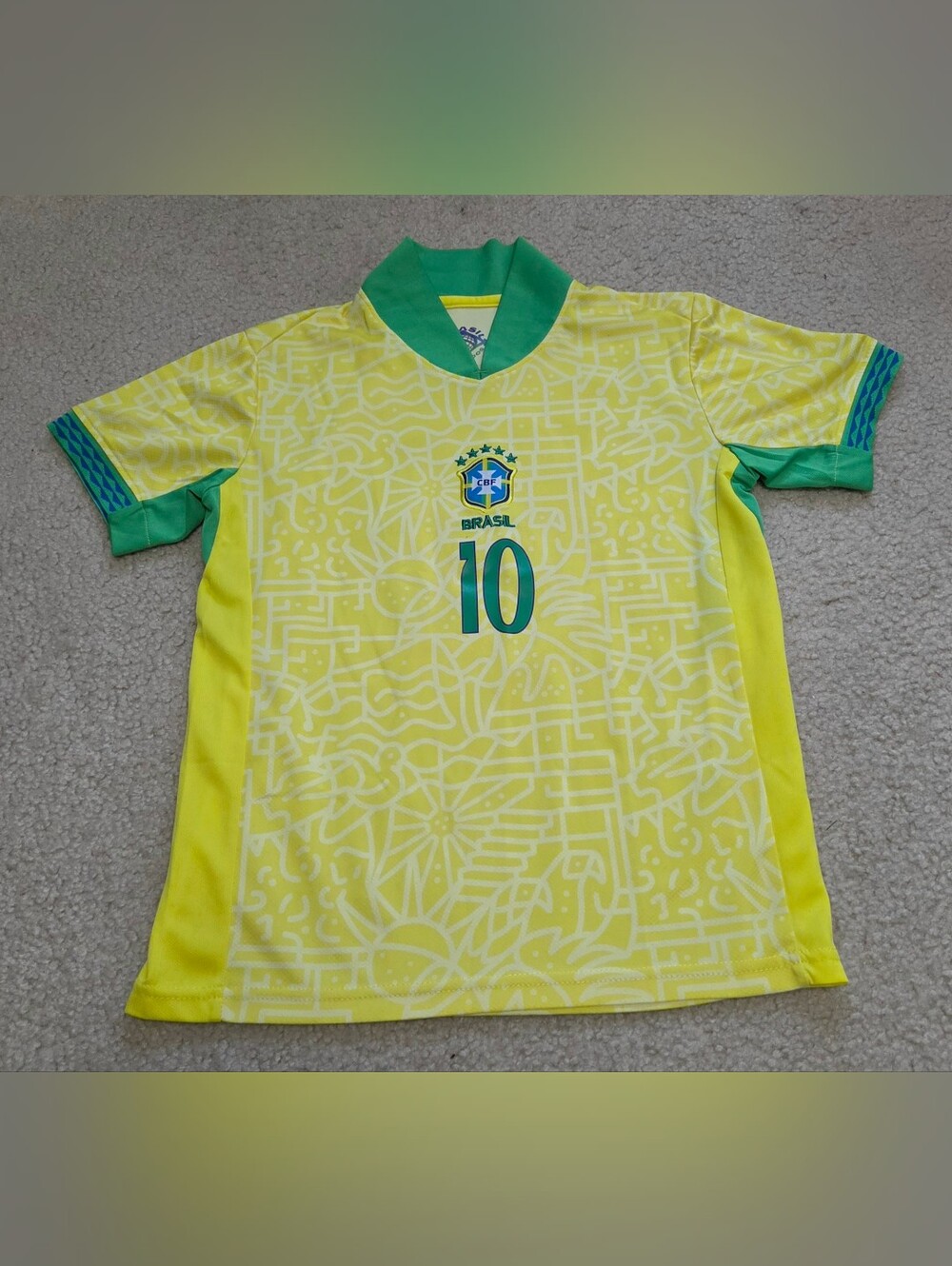 Brazil 24/25 Pele' #10 Home Soccer Jersey Youth 28